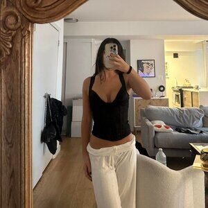 Princess Polly black silk corset.